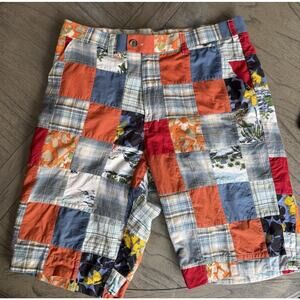 Loudmouth Shorts Mens 34 Multi Color Patchwork Madras Plaid Floral Cotton Casual